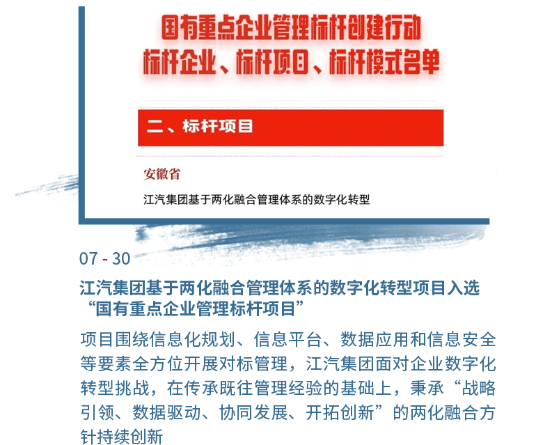 7月30日尊龙d88旗舰厅基于两化融合治理系统的数字化转型项目入选“国有重点企业治理标杆项目”